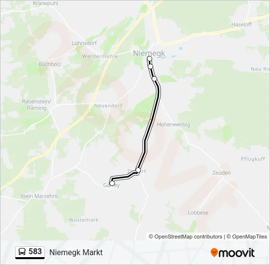 583 Bus Line Map