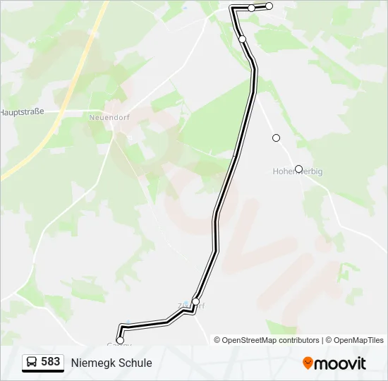 583 Bus Line Map