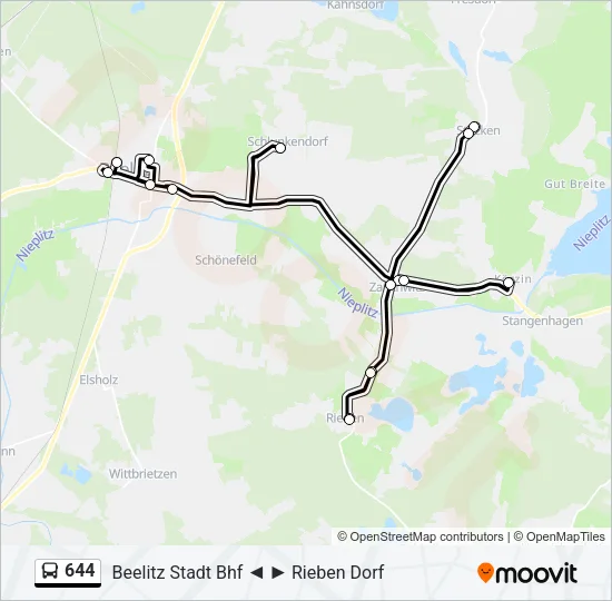 644 Bus Line Map