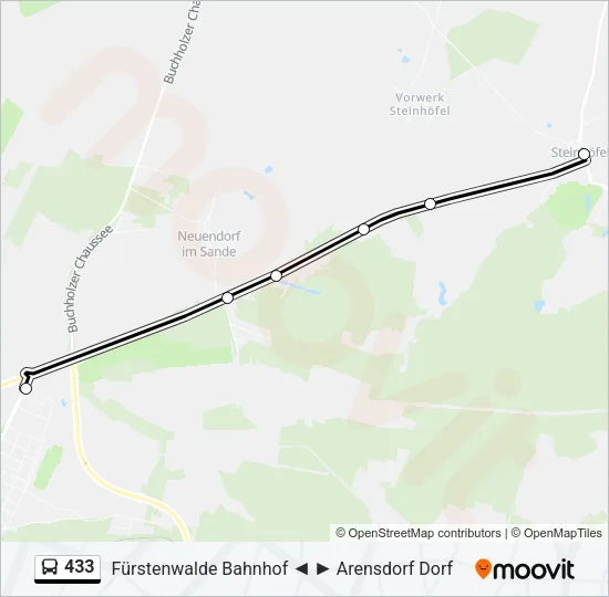 433 Bus Line Map