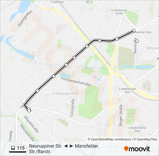 115 Bus Line Map