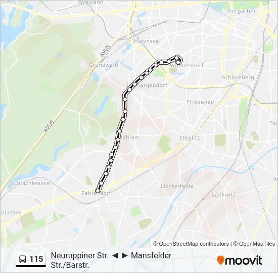 115 Bus Line Map