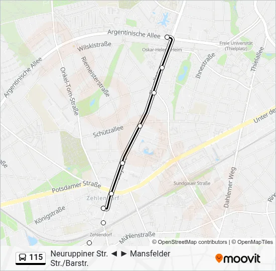 115 Bus Line Map