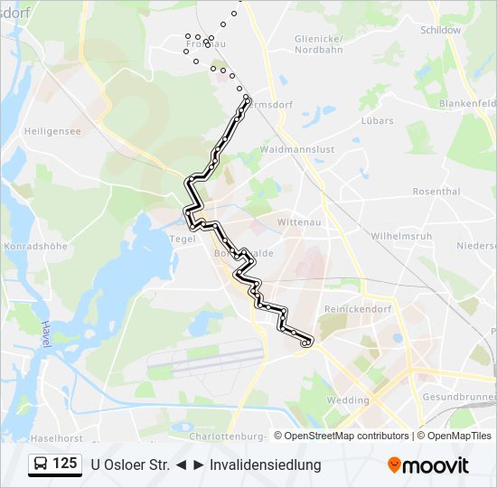 125 bus Line Map