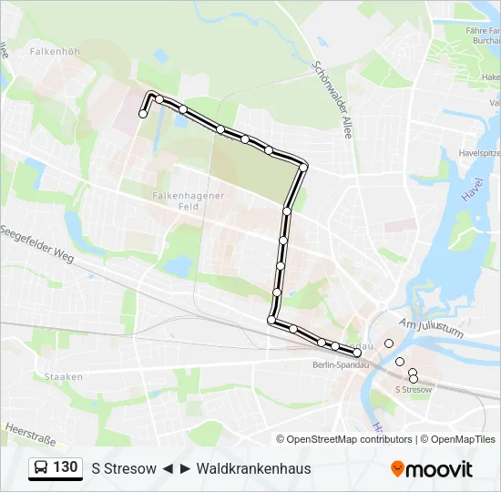 130 Bus Line Map