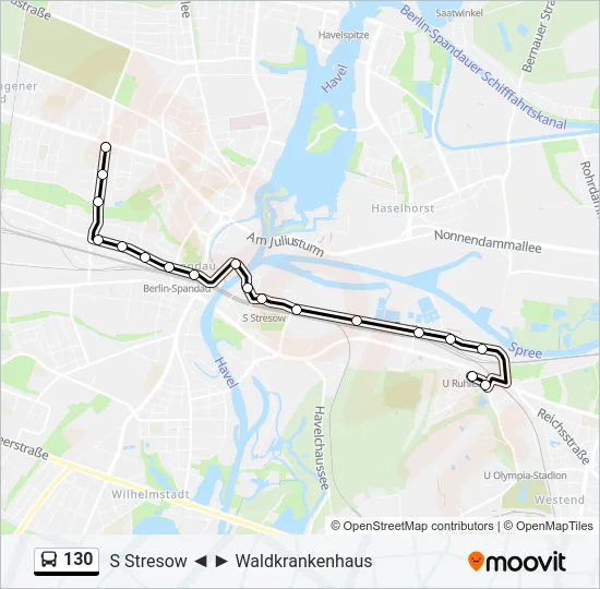 130 Bus Line Map