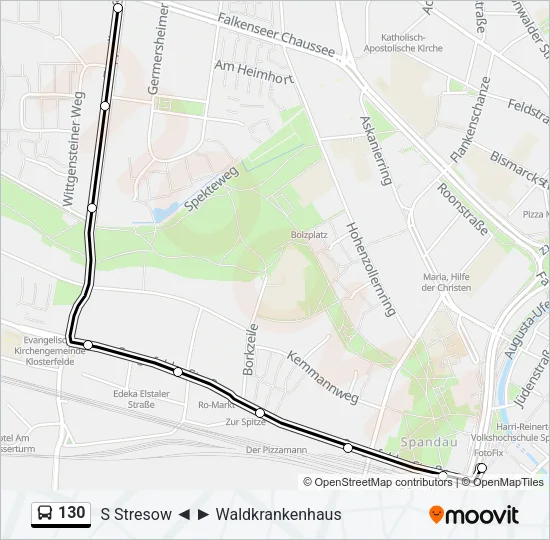 130 Bus Line Map