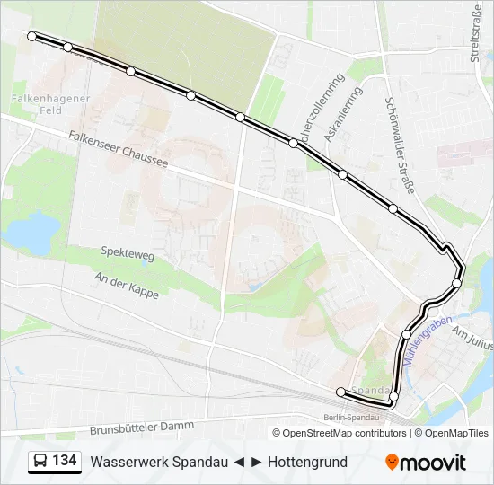 134 Bus Line Map