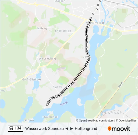 134 Bus Line Map