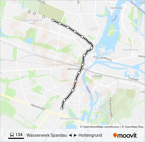 134 Bus Line Map