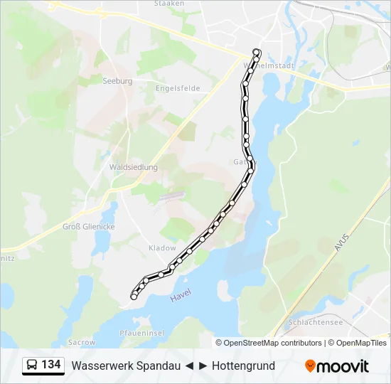 134 Bus Line Map