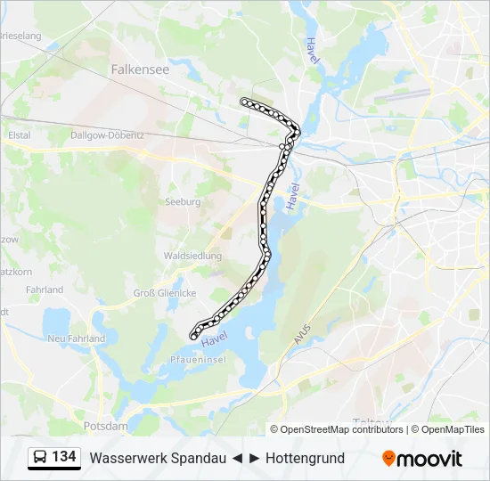134 Bus Line Map