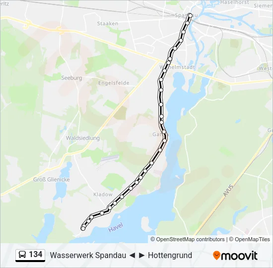134 Bus Line Map
