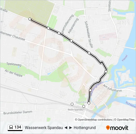 134 Bus Line Map