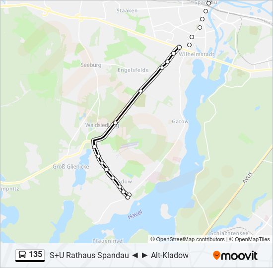 135 bus Line Map