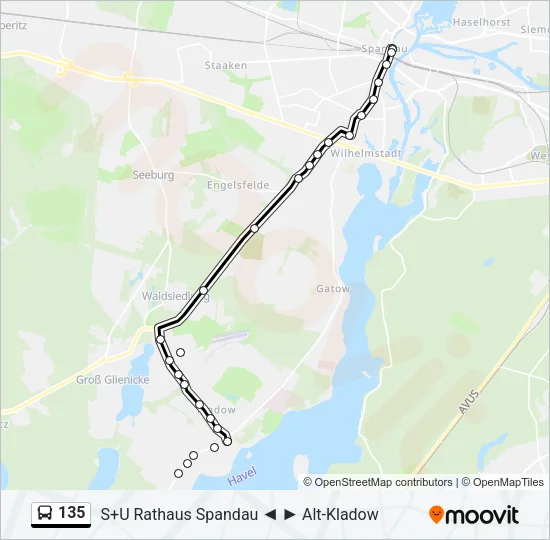 135 Bus Line Map