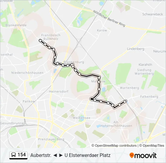 154 Bus Line Map