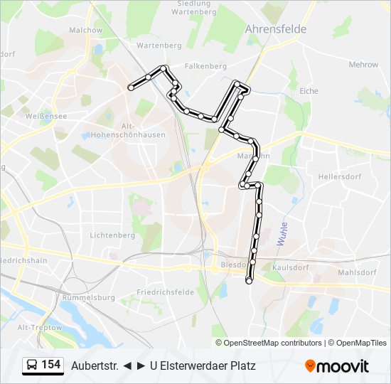 154 bus Line Map