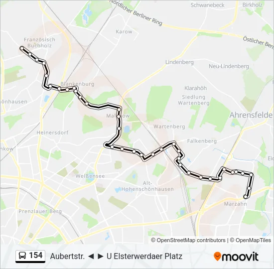 154 Bus Line Map