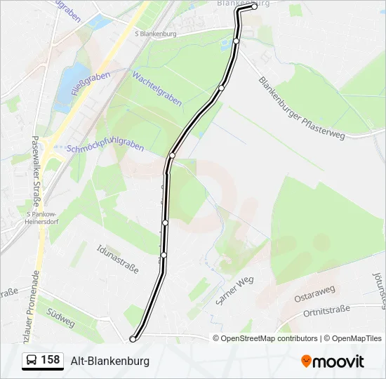 158 Bus Line Map