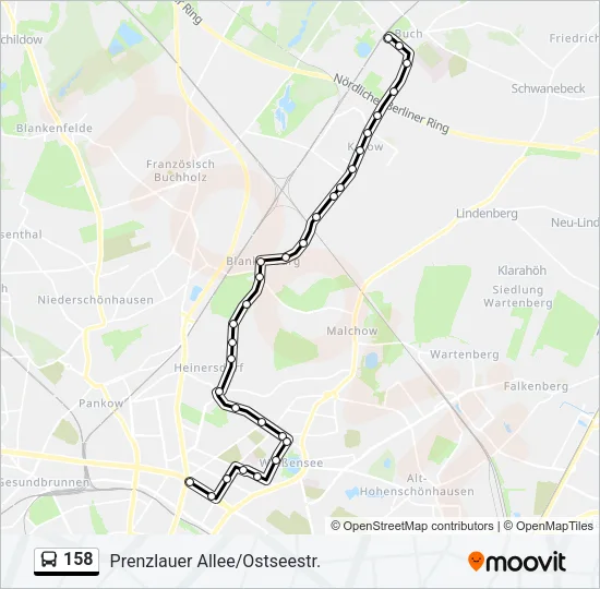 158 Bus Line Map