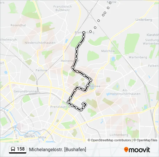 158 Bus Line Map