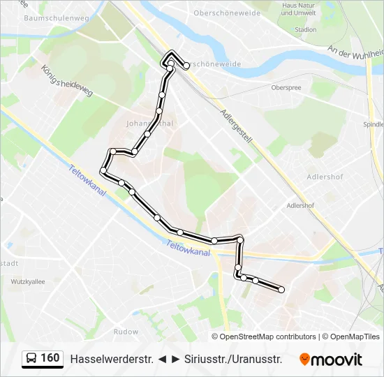 160 Bus Line Map