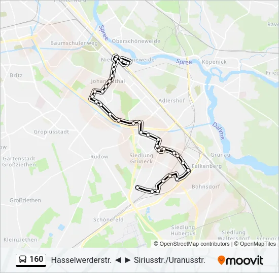 160 Bus Line Map