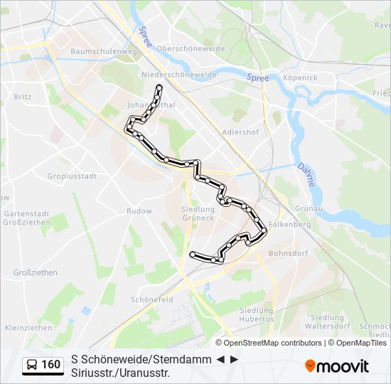 160 Route: Schedules, Stops & Maps - S Schöneweide/Sterndamm (Updated)