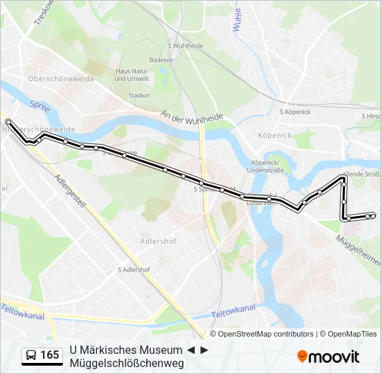 165 Bus Line Map
