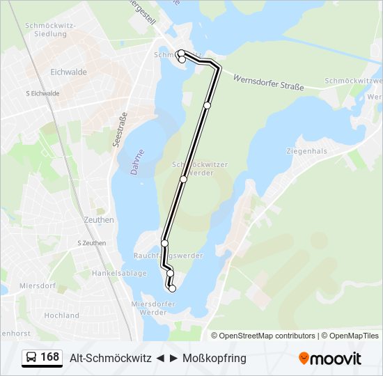 168 bus Line Map