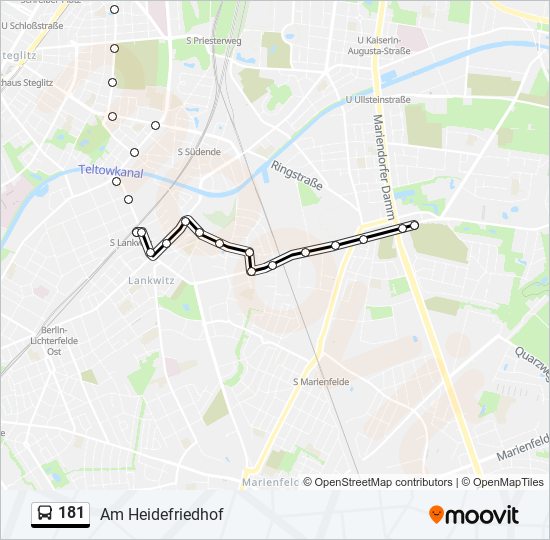 Buslinie 181 Karte