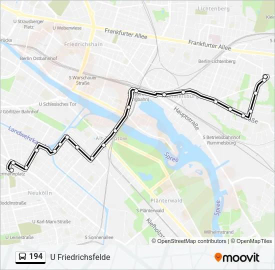 194 Bus Line Map