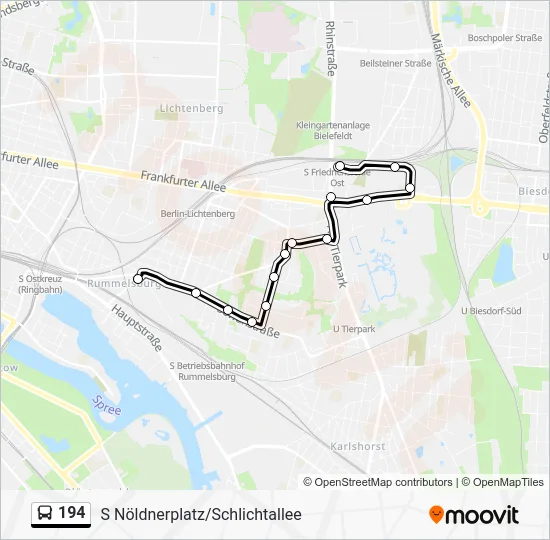 Автобус 194: карта маршрута