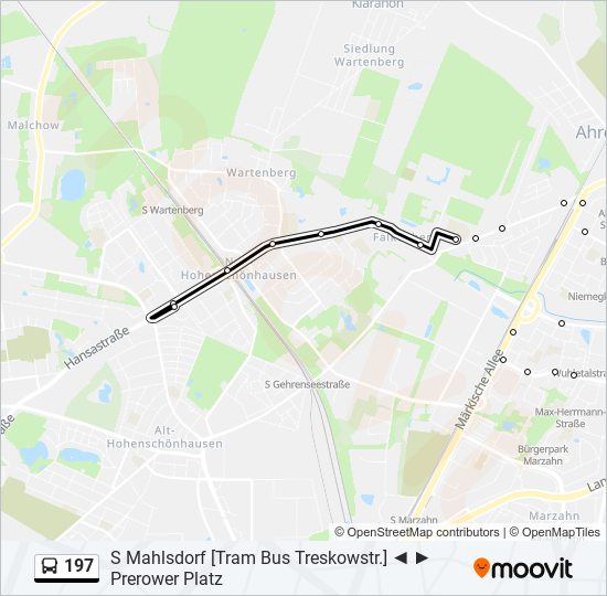 Bus 197 Route Map 197 Route: Schedules, Stops & Maps - Prerower Platz (Updated)