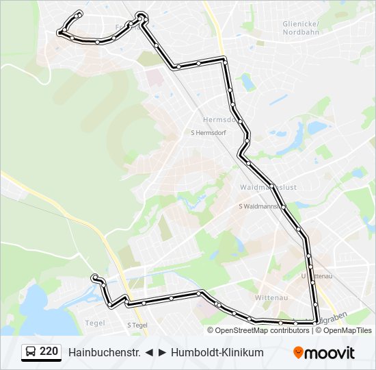 220 bus Line Map