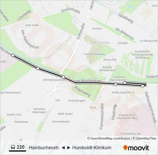220 Bus Line Map
