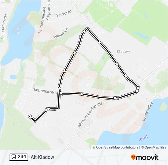234 Bus Line Map