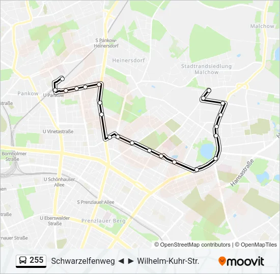 255 Bus Line Map