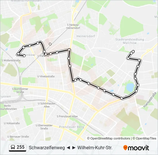 255 Bus Line Map