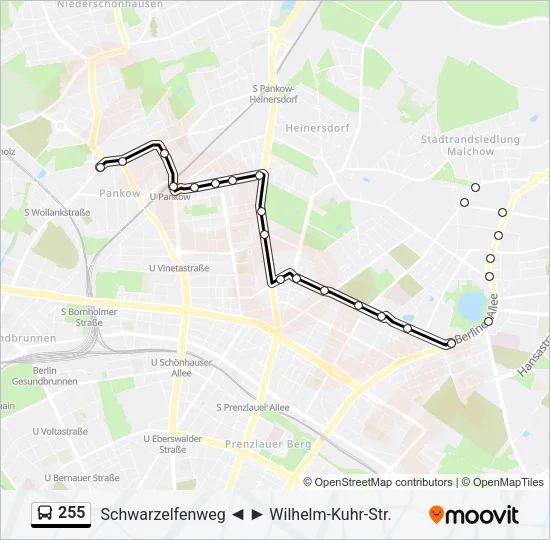 255 Bus Line Map