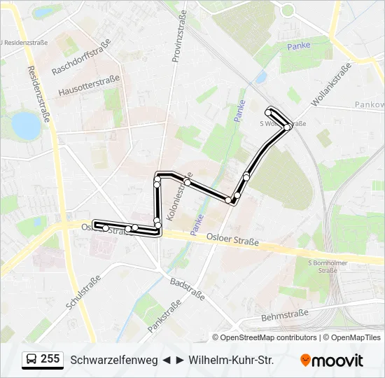 255 Bus Line Map