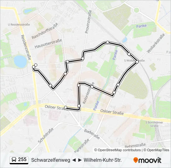 255 Bus Line Map
