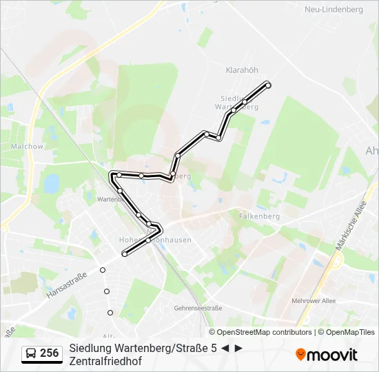 256 Bus Line Map