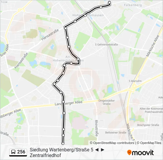 Автобус 256: карта маршрута