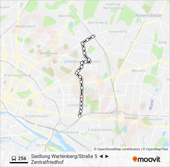 256 Bus Line Map