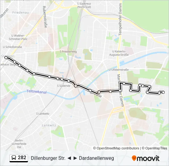 282 Bus Line Map