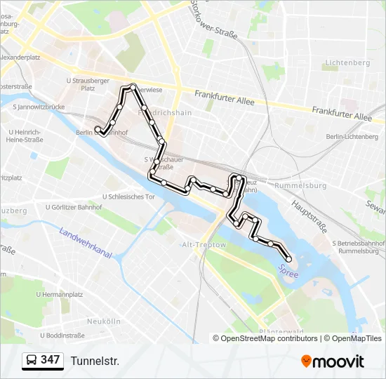 347 Bus Line Map