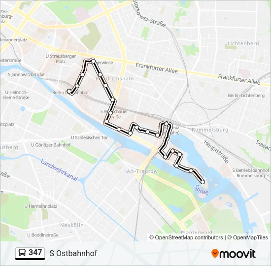 347 Bus Line Map