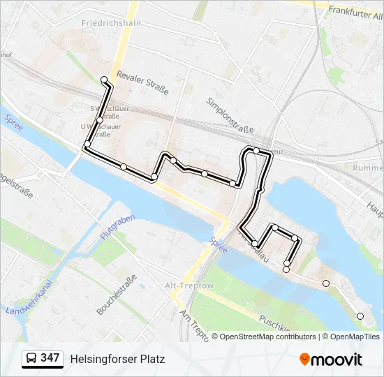 347 Bus Line Map